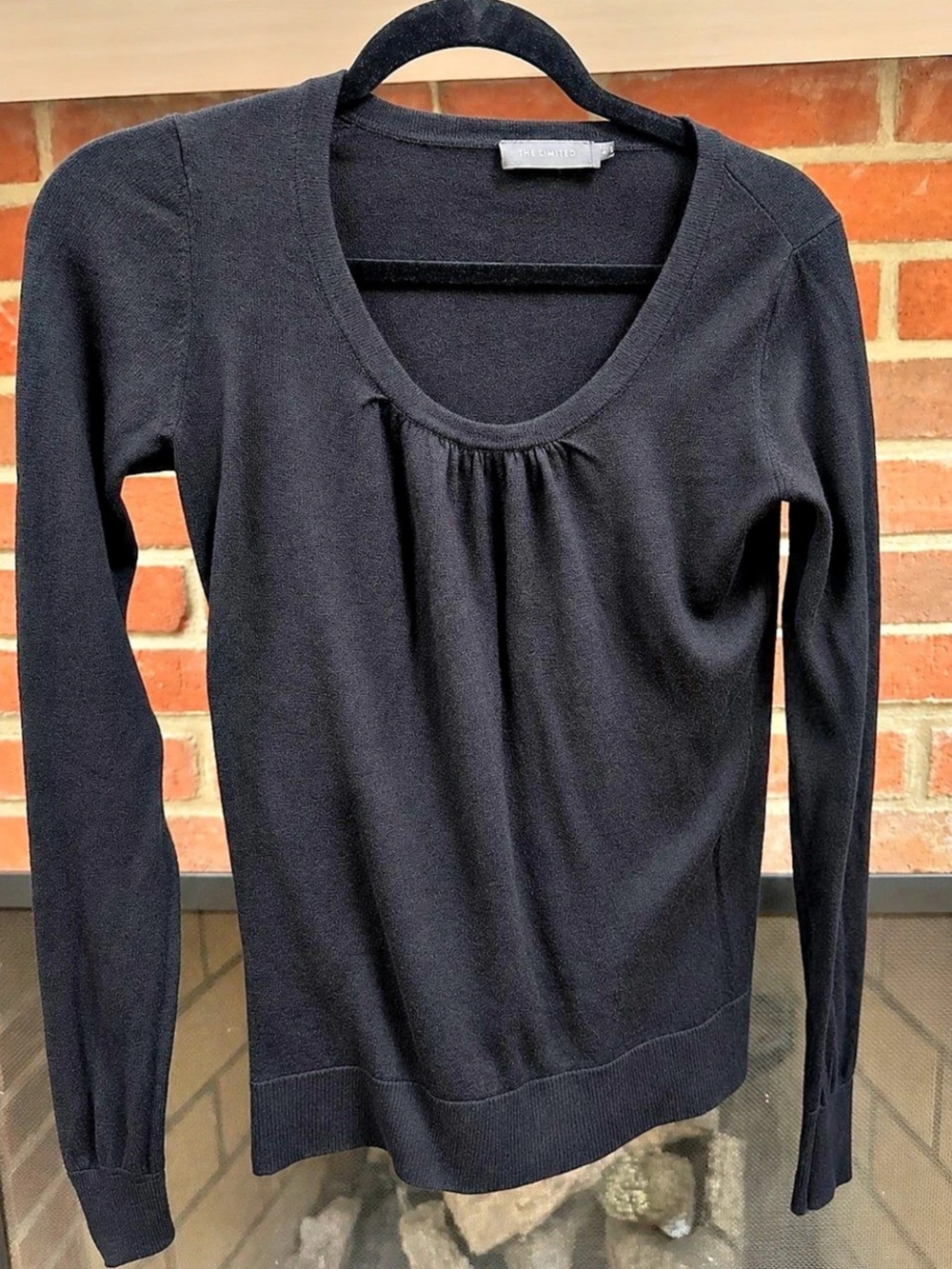 The Limited Black Long Sleeve Scoop lightweight sweater